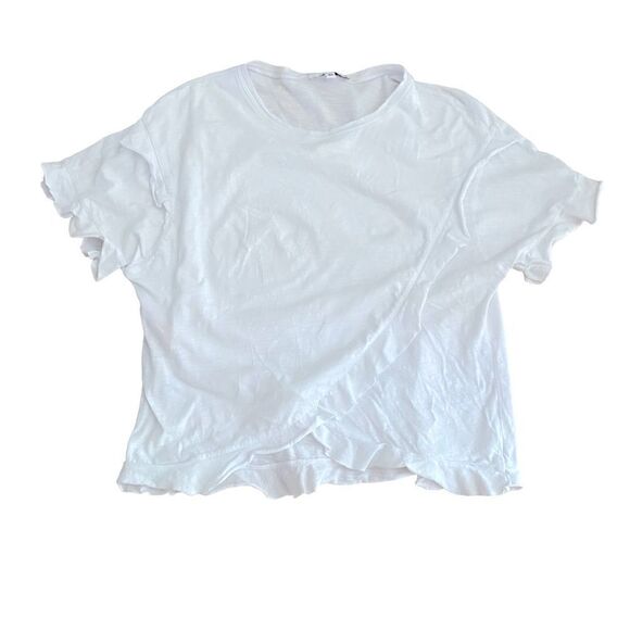 Derek Lam Collective White Ruffle Top Size Medium - Picture 5 of 6